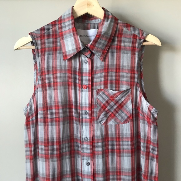 Plaid Button Up Slit Shirt Dress - Picture 5 of 7